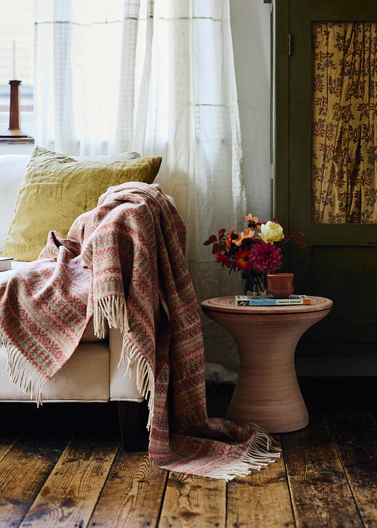 Brick Fair Isle Weave Throw