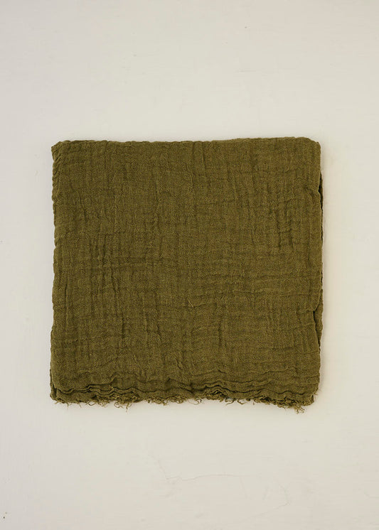 Moss Square Linen Scarf