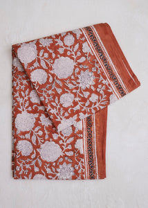 Red Clay Block Print Tablecloth