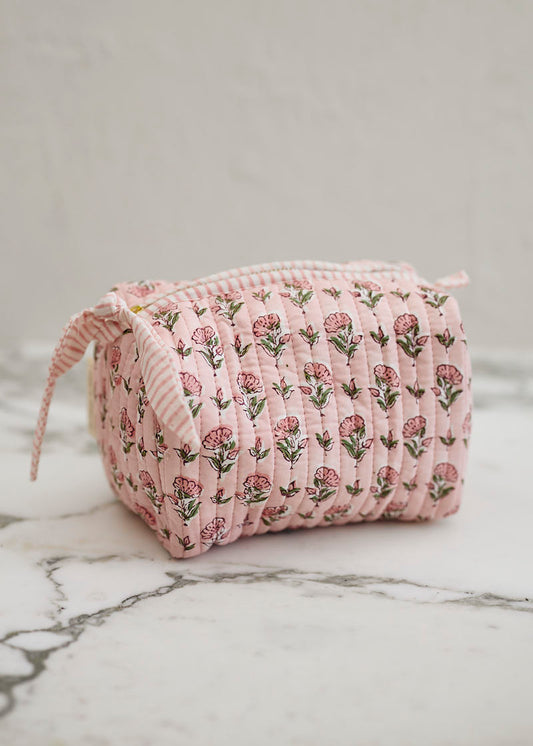 Blush Block Print Wash Bag