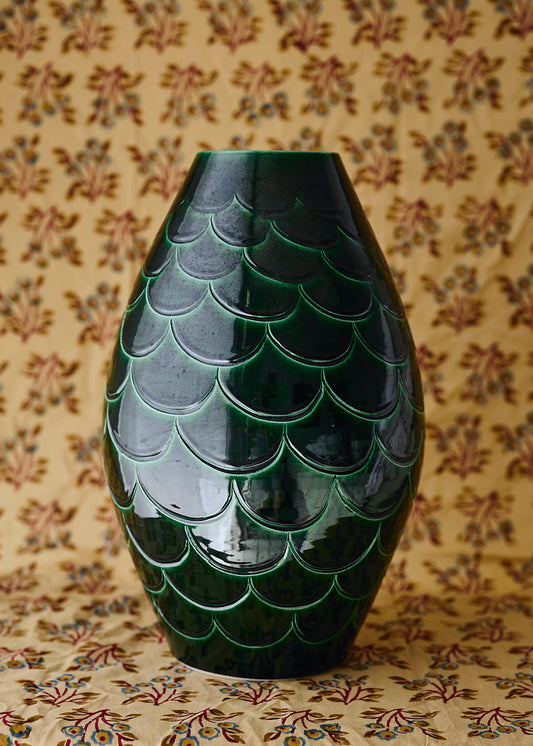 Misty Green Glazed Vase Tall